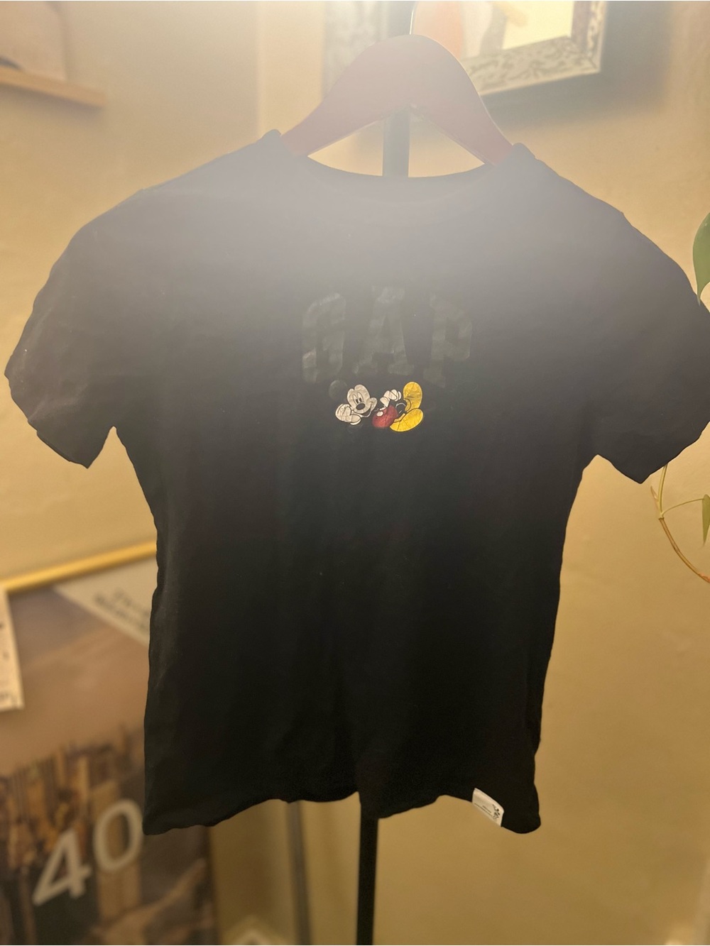 GAP Black Tee with Mickey Graphic and Logo